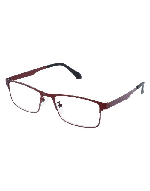 RED METAL - Metallic reading glasses burgundy for women and men (ref: 7706)