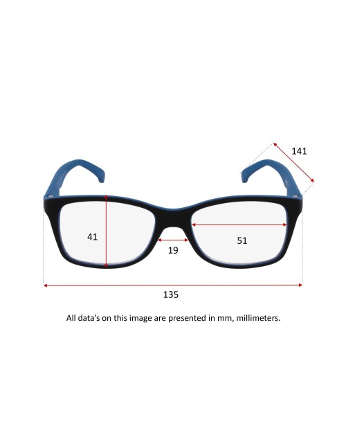 BLACK & BLUE - Gafas de lectura - modelo mixto - 7095