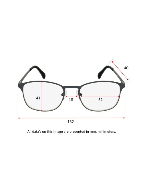 METAL GREY - Reading glasses grey metallic frame