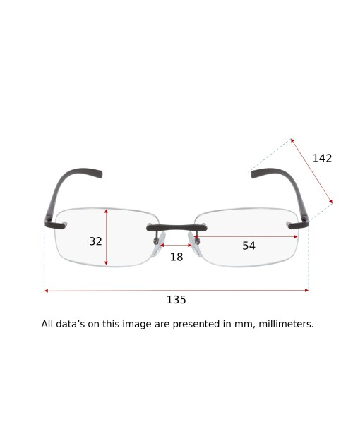 BLACK METAL - Gafas de lectura - modelo para hombre - 7097